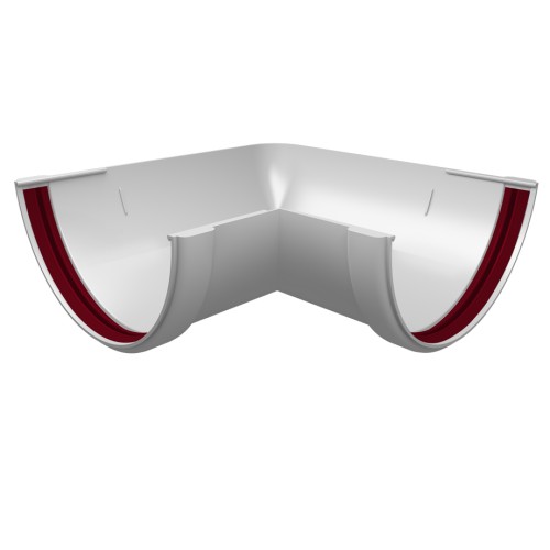 Угол желоба 90 град. ПВХ Grand Line Белый (RAL 9003)