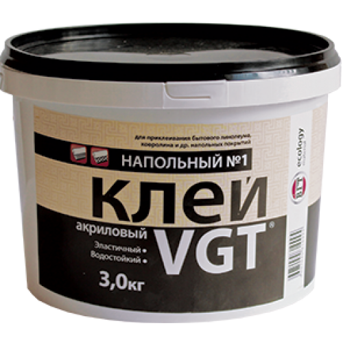 Клей ВГТ акриловый напольный №1 Эконом 3кг Клей ВГТ акриловый напольный №1 Эконом 3кг